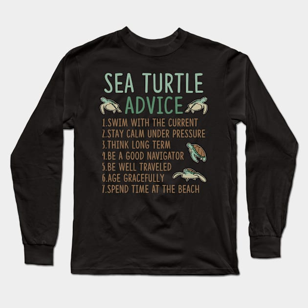 Sea Turtle Advice Tortoise Long Sleeve T-Shirt by funkyteesfunny